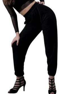 Afslappede sorte bukser af bambus - Danceeverywear