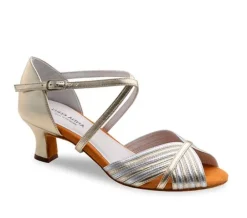 Anna Kern dansesko sølv/guld med 5 cm hæl - Noel