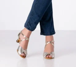 Anna Kern dansesko sølv/guld med 5 cm hæl - Noel