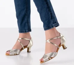 Anna Kern dansesko sølv/guld med 5 cm hæl - Noel