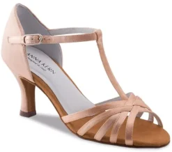 Anna Kern flesh satin dansesko med t- rem