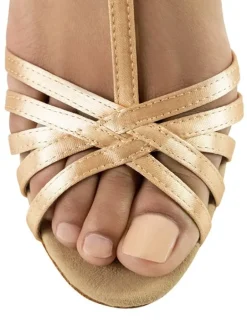Anna Kern flesh satin dansesko med t- rem