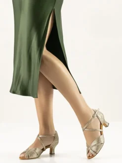 Anna Kern guld glimmer dansesko med 5 cm hæl