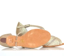 Anna Kern guld glimmer dansesko med 5 cm hæl