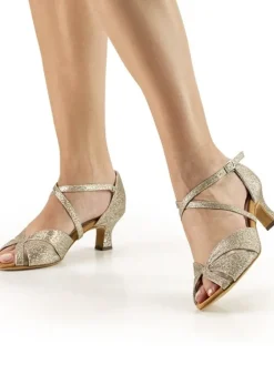 Anna Kern guld glimmer dansesko med 5 cm hæl
