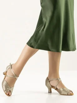 Anna Kern guld glimmer dansesko med 5 cm hæl