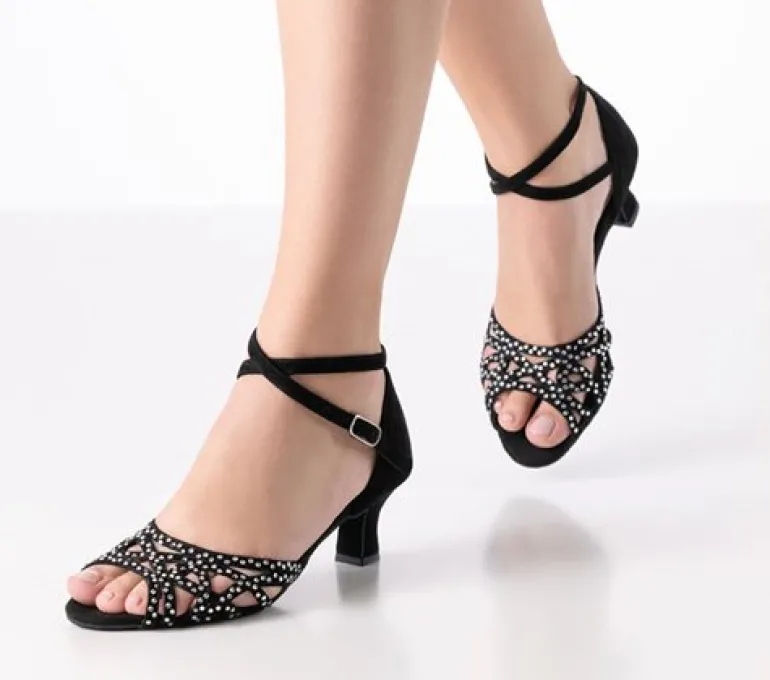 Anna Kern sort dansesko med sten og 5 cm hæl - Clemence