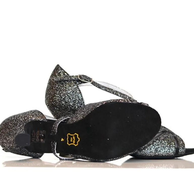 Anna Kern sort glimmer 6 cm hæl