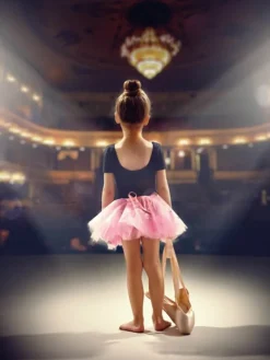 Balletplakat med ballerina på scene