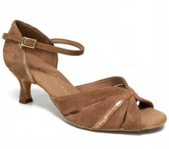 Beige ruskinds dansesko 5 cm hæl Rummos