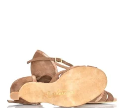 Beige ruskinds dansesko 5 cm hæl Rummos