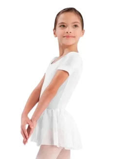 Bloch hvid dragt m.chiffon skørt til piger