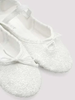 Bloch hvid skind glimmer balletsko