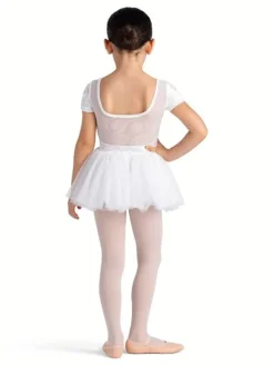 Bloch hvidt tutu med korte ærmer og velour