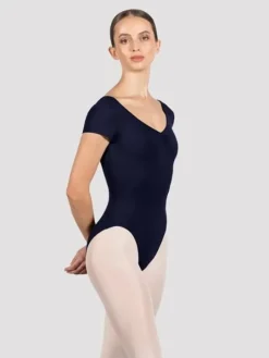 Bloch navy klassisk dragt m. korte ærmer og rynk