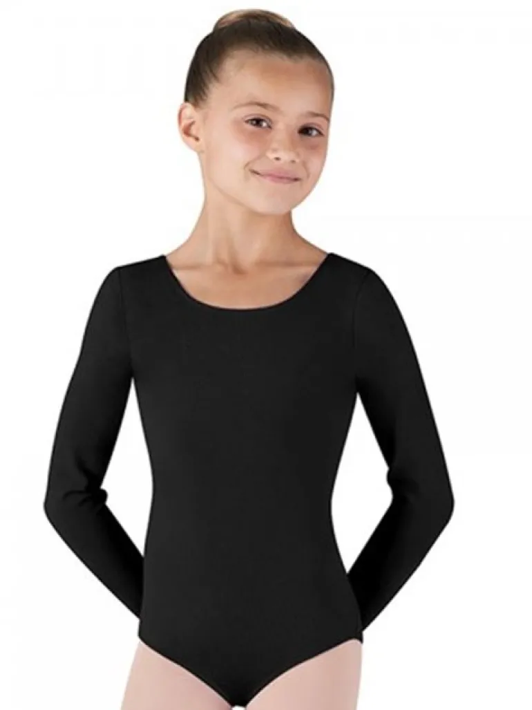 Bloch sort basic dragt m. lange ærmer til piger