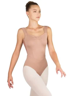 Cafe au lait balletdragt m.bredde stropper Ballet Rosa