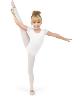 Capezio hvid dragt med puf ærmer til piger