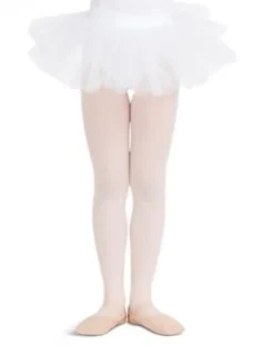Capezio hvid tutu skørt m sølv nister til piger