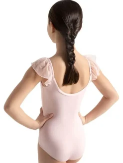 Capezio lyserød dragt med flæse ærmer til piger