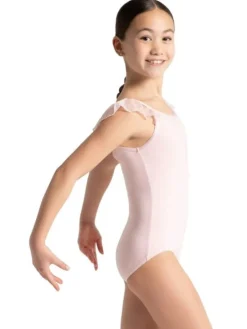 Capezio lyserød dragt med flæse ærmer til piger