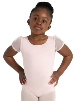 Capezio lyserød dragt med puf ærmer til piger