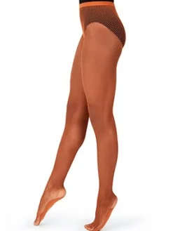 Capezio mørkebrun netstrømpebukser til dans