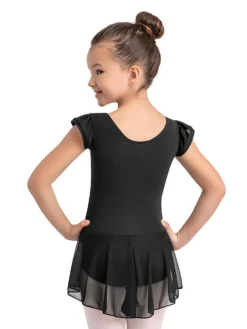 Capezio sort dragt m.skørt og puf ærmer til piger