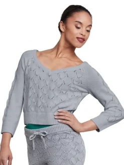 Cropped strik fra Bloch - grå