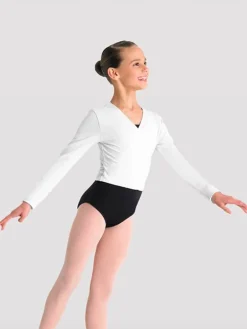 Cross-over hvid overdel til piger Bloch