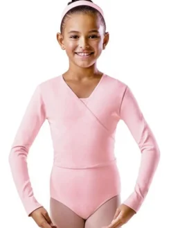 Cross-over mørk rosa overdel til piger Bloch