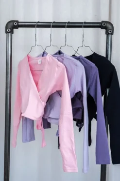 Cross-over mørk rosa overdel til piger Bloch