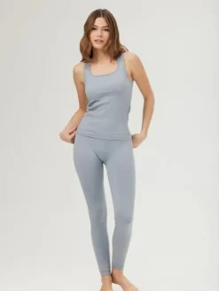 Drop of mindfulness svag lyseblå seamless rib top