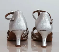 Flot sølv dansesko til tango/salsa/latin med 5 cm hæl