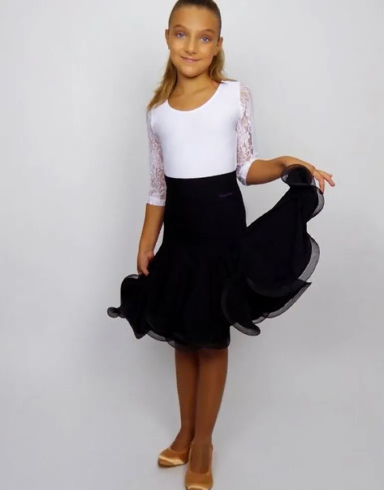 Flot sort nederdel til dans til piger - Ready4dance