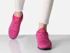 Fuschia farvet dansesneaker i åndbar strik til damer - Suny