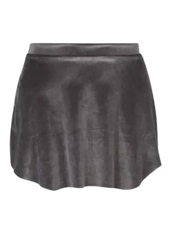 Grå pull on velour skørt fra Mara Dancewear