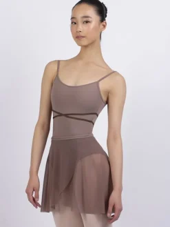 Grishko balletdragt i coffee med elastik kryds foran