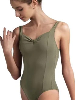 Grishko dragt i olivengrøn med rynk og prinsesse sømme