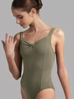 Grishko dragt i olivengrøn med rynk og prinsesse sømme