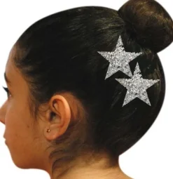 Hårclips stjerneformet i sølvglimmer