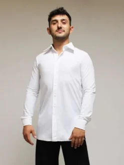 Hvid body skjorte til herrer - Ready4dance