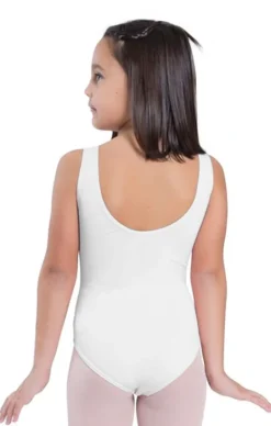Hvid dragt pige u.ærmer ballet/gymnastik