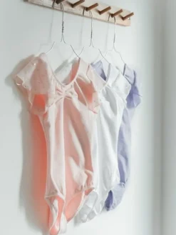 Hvid dragt til piger chiffon ærme med palietter Bloch