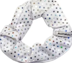 Hvid hårelastik med trykte palietter