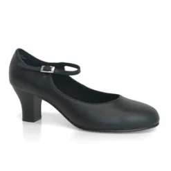 Karakter dansesko i sort blød skind