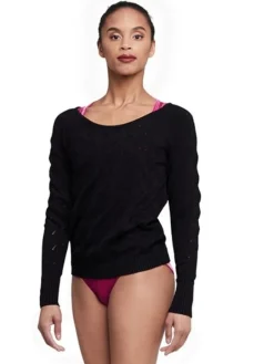 Lang bomuldsstrik fra Bloch - sort