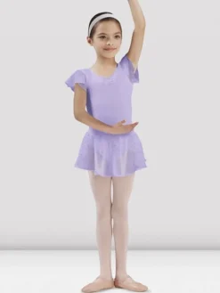 Lyselilla chiffon skørt med palietter til piger Bloch