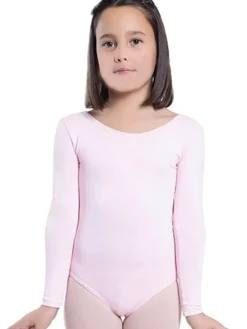 Lyserød dragt m.langt ærme ballet/gymnastik