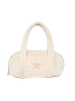 Lyserød plyspels taske fra Repetto